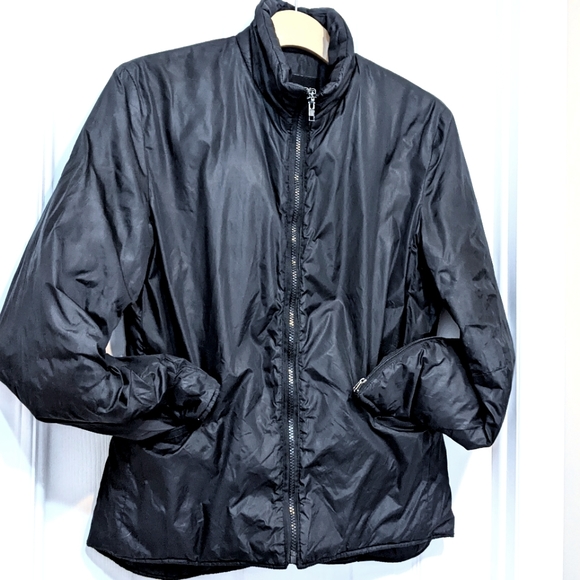 Jacob Black Sleek Ski / Moto Puffer Jacket w Front Pockets. Size Med. - Picture 2 of 16